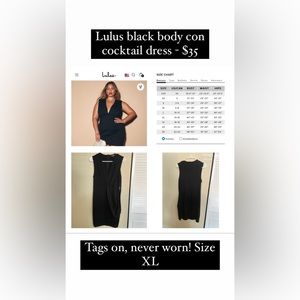 Lulus black body con cocktail dress